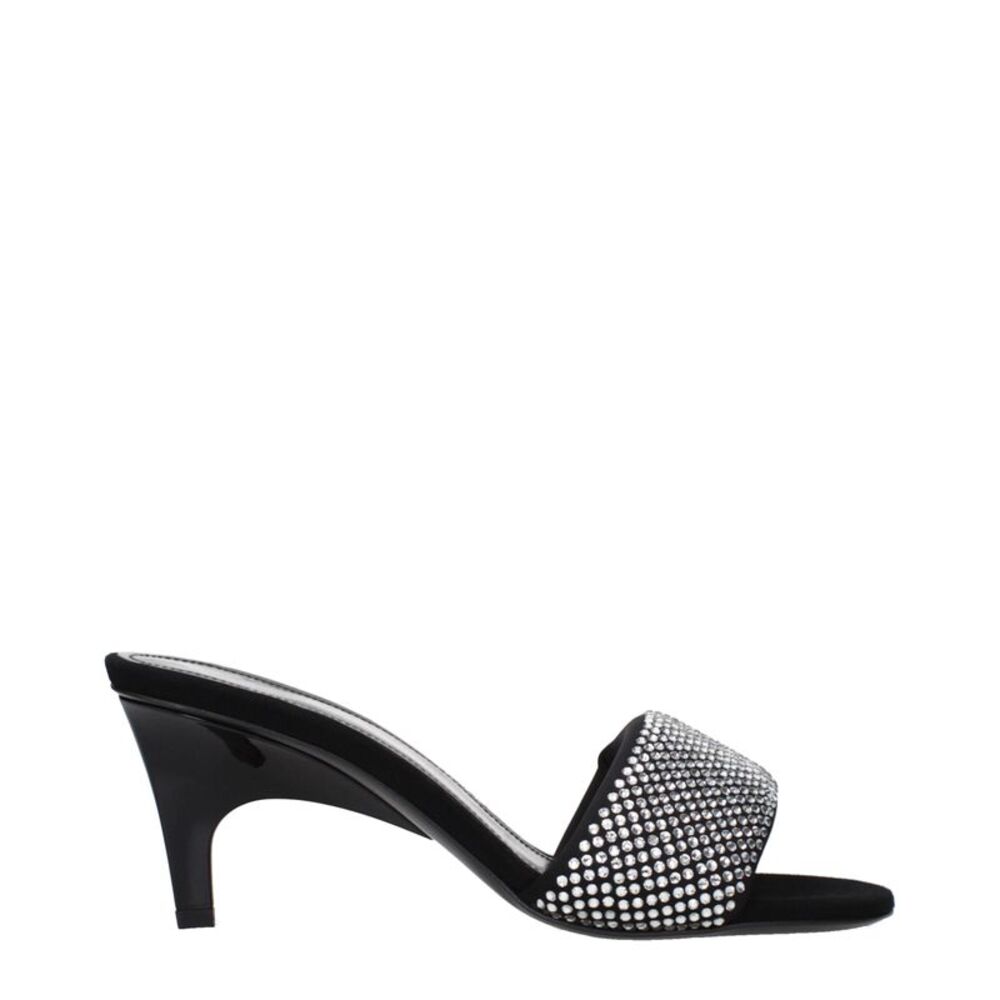 The Attico Black Fabric Stiletto Heel Women's Sandals